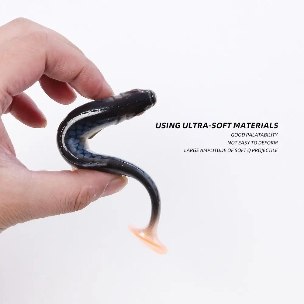 Colorful 15CM Soft Fishing Lures 3D Eyes T Tail Simulated Fake Bait Silicone Artificial Fish Artificial Swimbait Out Fishing
