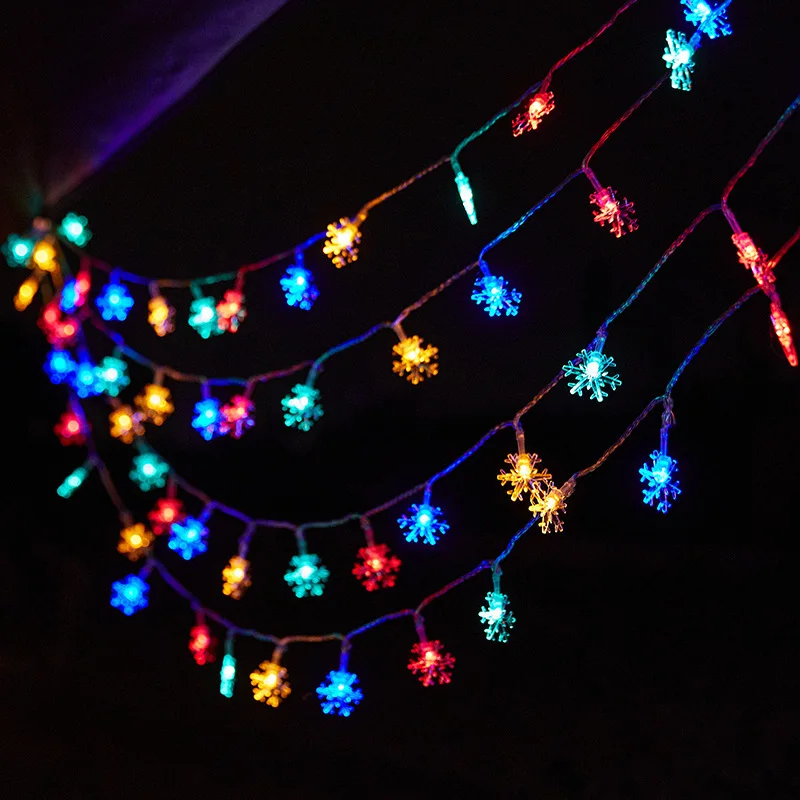 

Battery Power Snowflake LED String Lights Garland Lights Outdoor Lamp Wedding Garden Fairy Lights Christmas Home Room Decoration