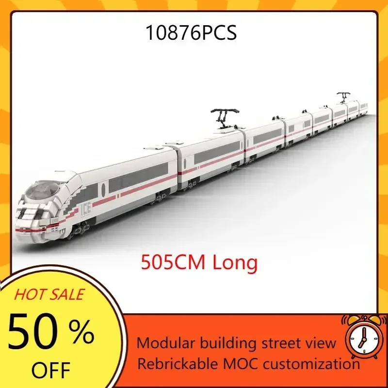 

10876PCS New MOC - ICE 3 / Br 406 car Passenger Train Sets fit MOC-38302 German train city Model Building Blocks Toy Gift kid