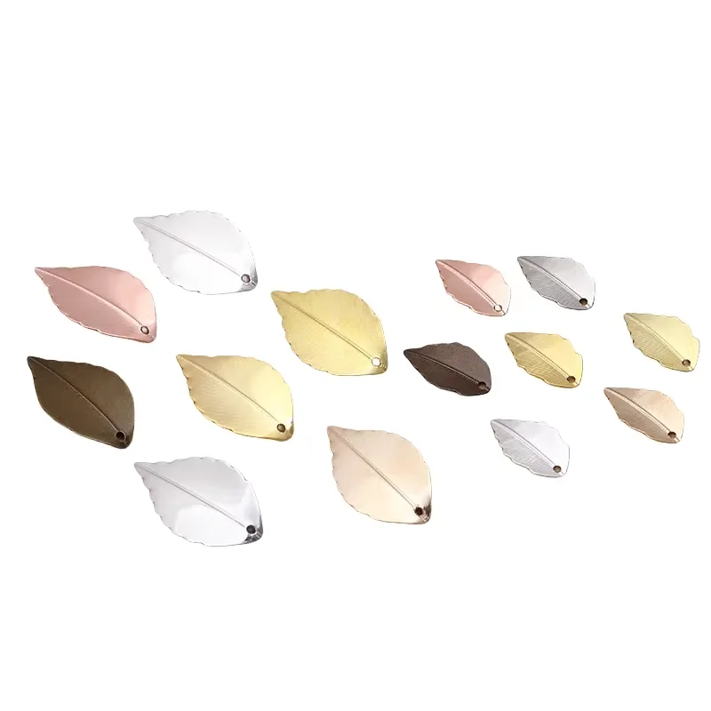 

BoYuTe (100 Pieces/Lot) 10*17MM 16*25MM Leaf Charm Metal Brass Scrapbooking & Stamping DIY Jewelry Accessories