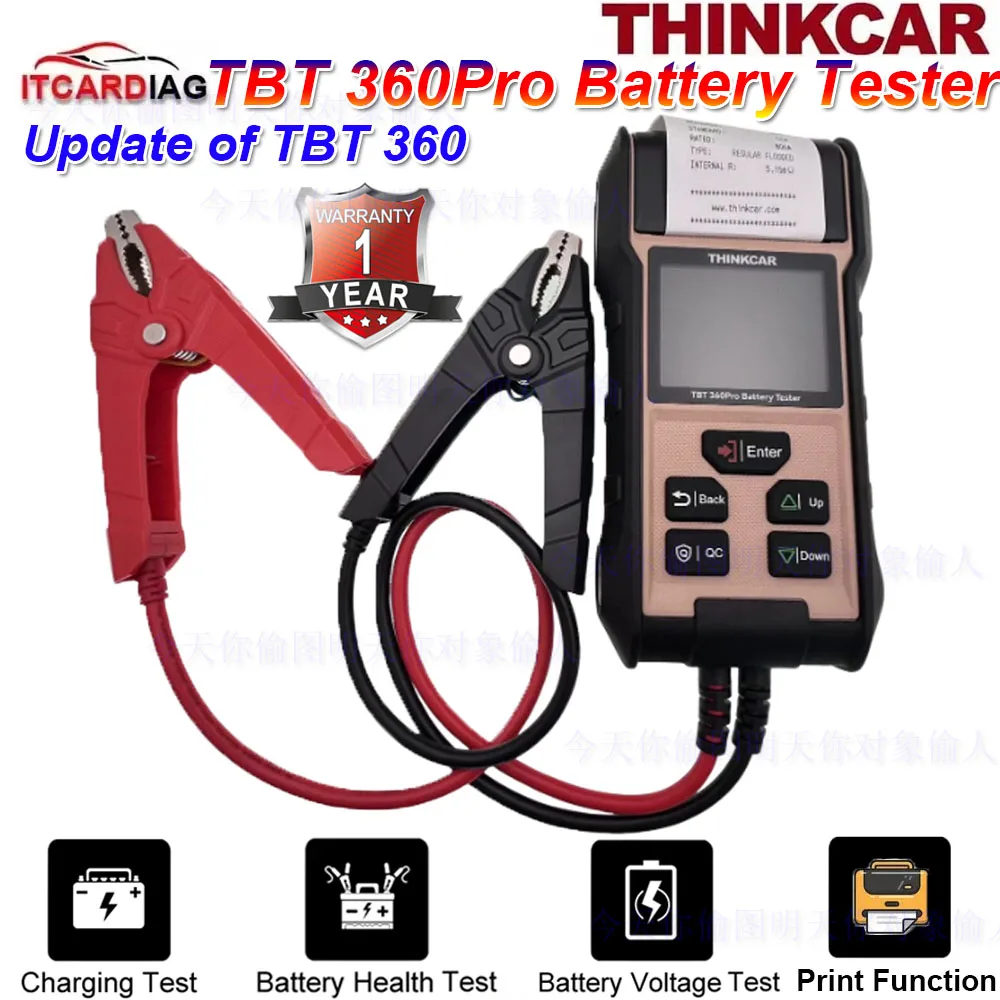 THINKCAR TBT 360Pro Battery Tester Support Print 12V/24V Cranking & Charging System Test Update of THINKCAR TBT 360