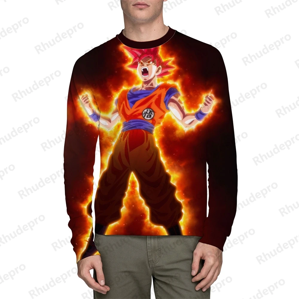 

Dragon Ball Long sleeve Men Clothing Men's T-shirt Trend Shirts Children's Y2k Super Saiya Goku Vegeta Tops 2024 T-shirts Anime