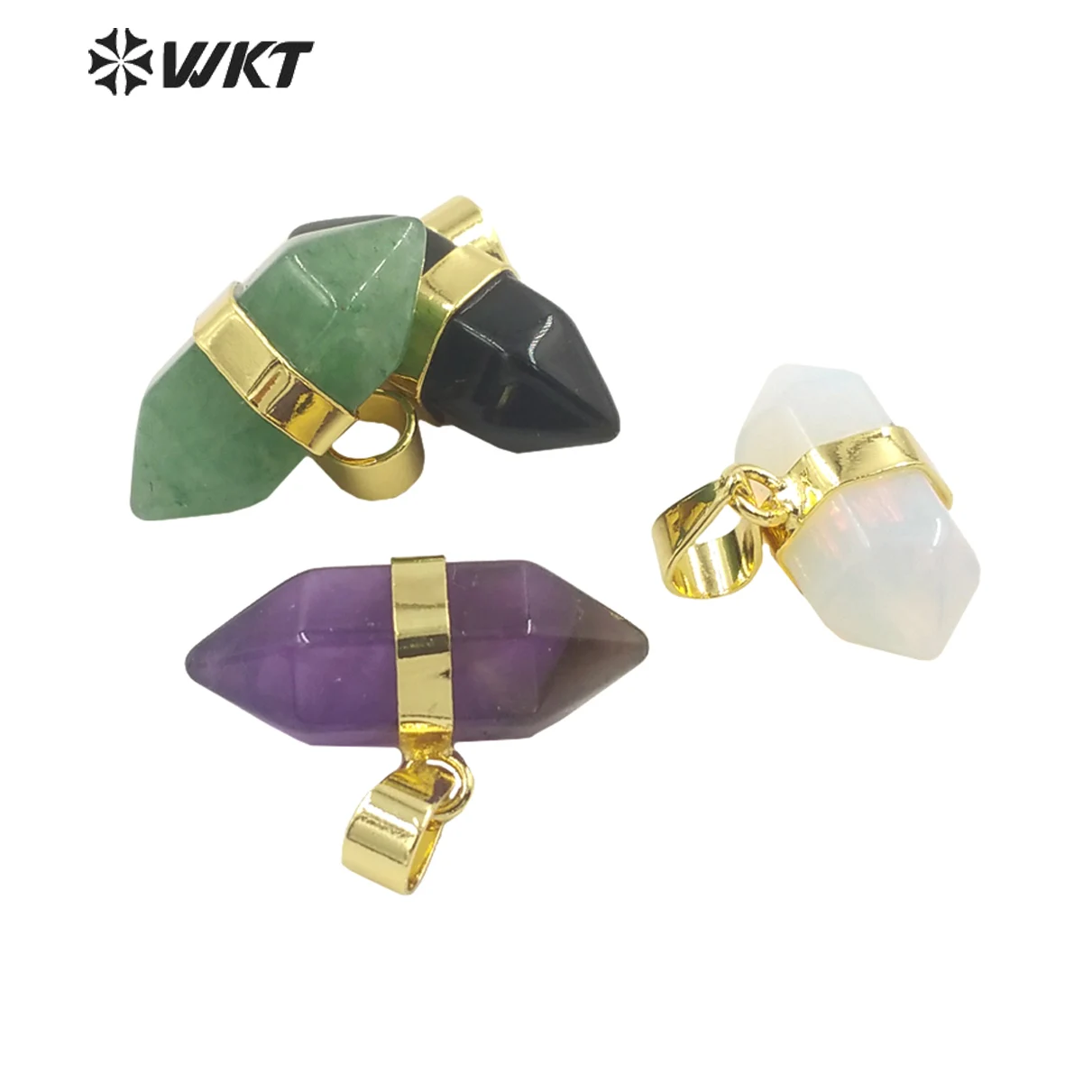

WT-P1811 WKT 2025 Прекрасный Pvendant Кварц Красочные натуральные драгоценные камни Изысканные подвески Большой подарок для вечеринки для женщин