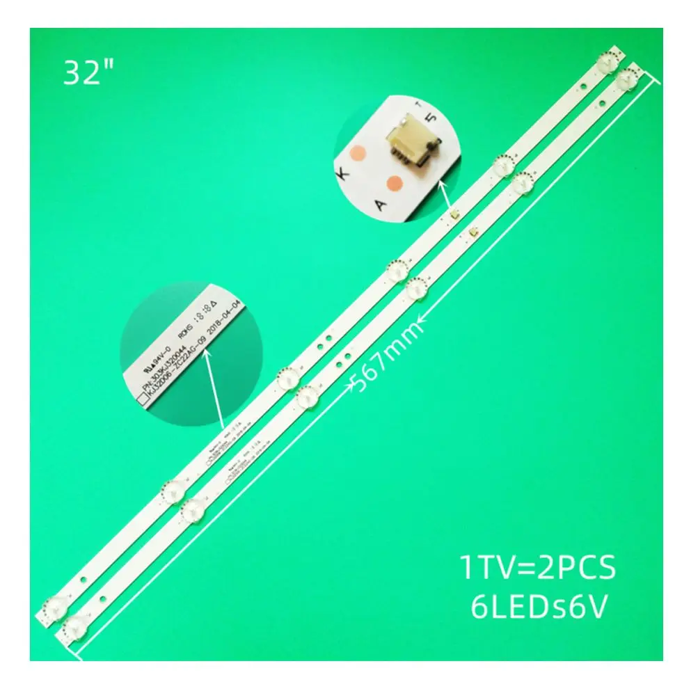 30pcs/lot LED strip For 32LH0202 32HH1830 PK-32D16T KJ32D06-ZC22AG-20E 09 12 303KJ320044 KM0320LDCH HTV-32R01-T2C/A4 V320BJ6-Q01