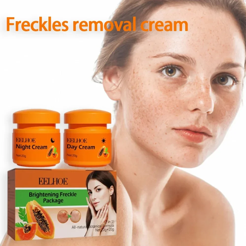 Effective Freckles Removal Cream Dark Spot Correction Improve Dark Skin Moisturizing Whitening Papaya Day Night Cream Skin care