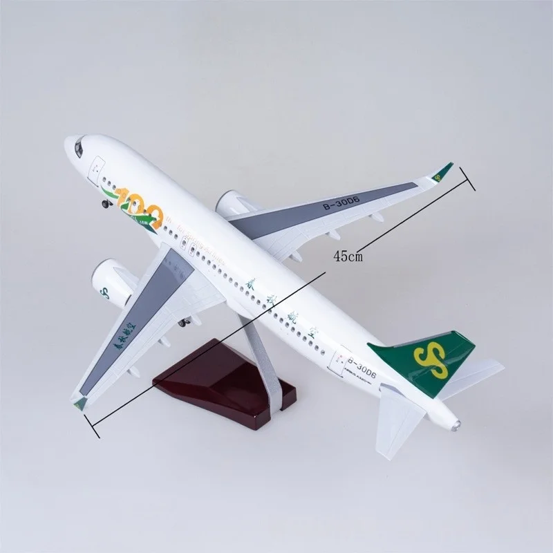 320 Scale Aircraft 47cm A320 Spring Airways Model Planes Diecast Resin Collectible Miniatures Souvenir Aviation Display