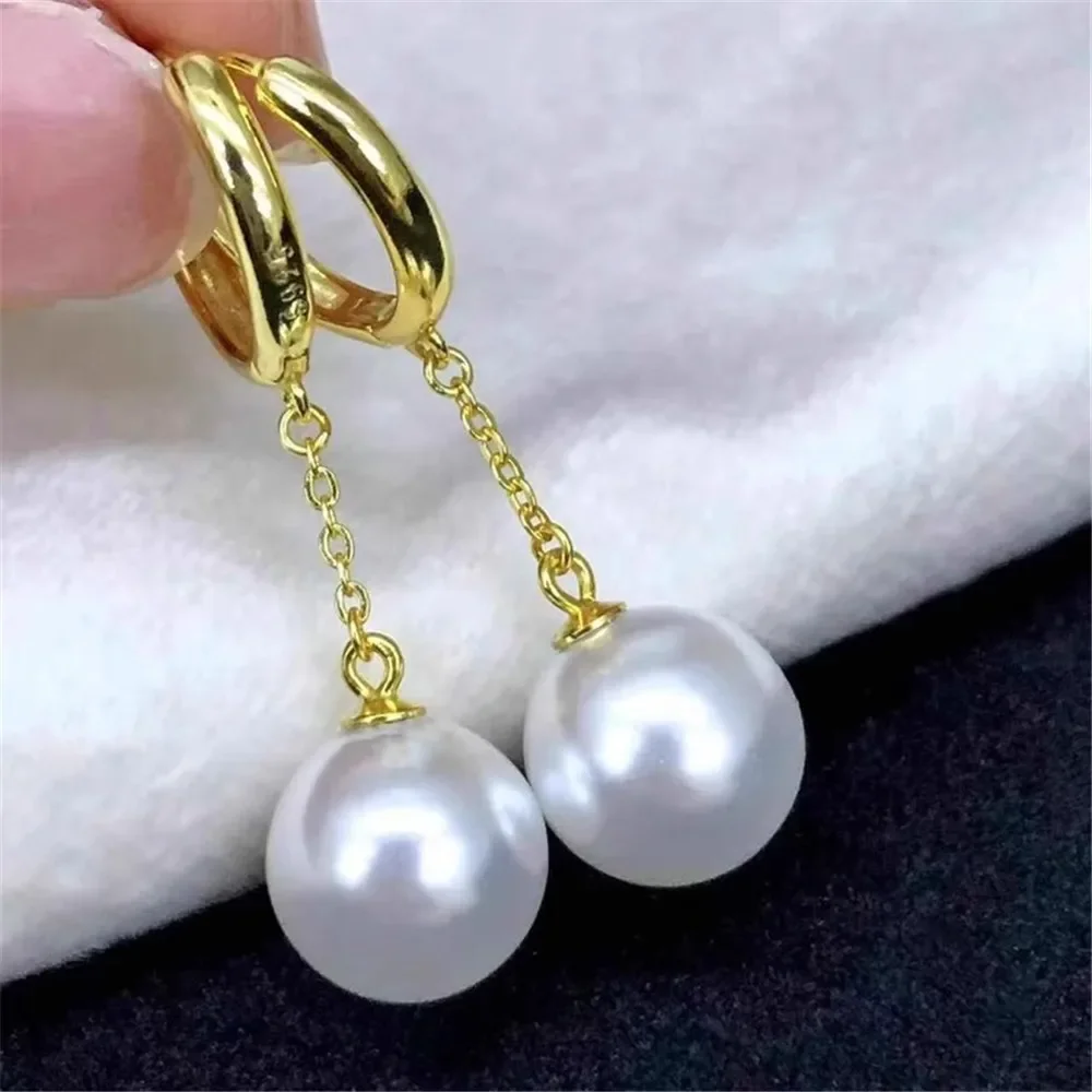 Gold-Plated Pearl Beads Stud Earrings Setting Base Diy Jewelry Making Findings&Components No Pearl E111