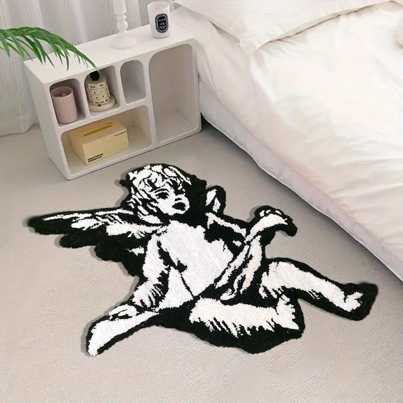 

1Irregular Shape Angel Design Imitation Cashmere Cushion - 1200Heavy Weight12.1mm thick soft polyester carpet，Suitable for Bedro