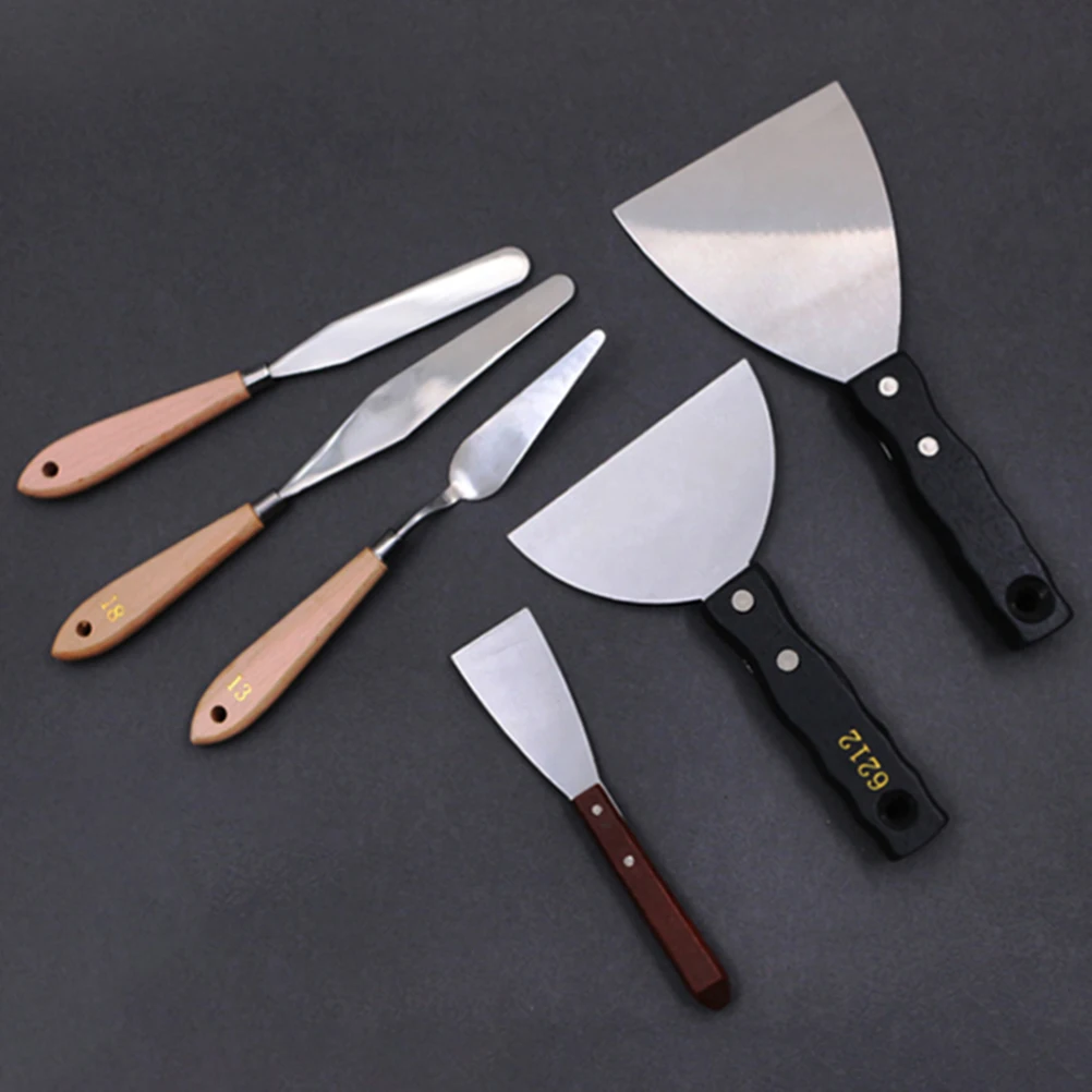 

1pc Oil Painting Knife Palette Scraper Art Tool Stainless Steel Toning Supplies Scrapers For Artists Smooth Handle Ceramics
