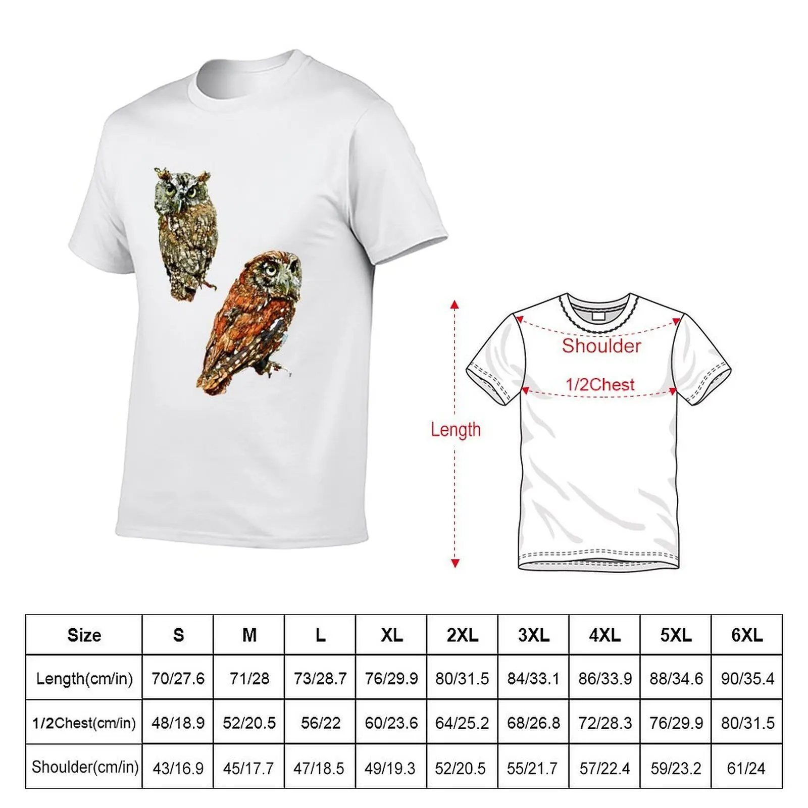 Eastern Screech Owls T-Shirt street wear summer tops mens plain t shirts