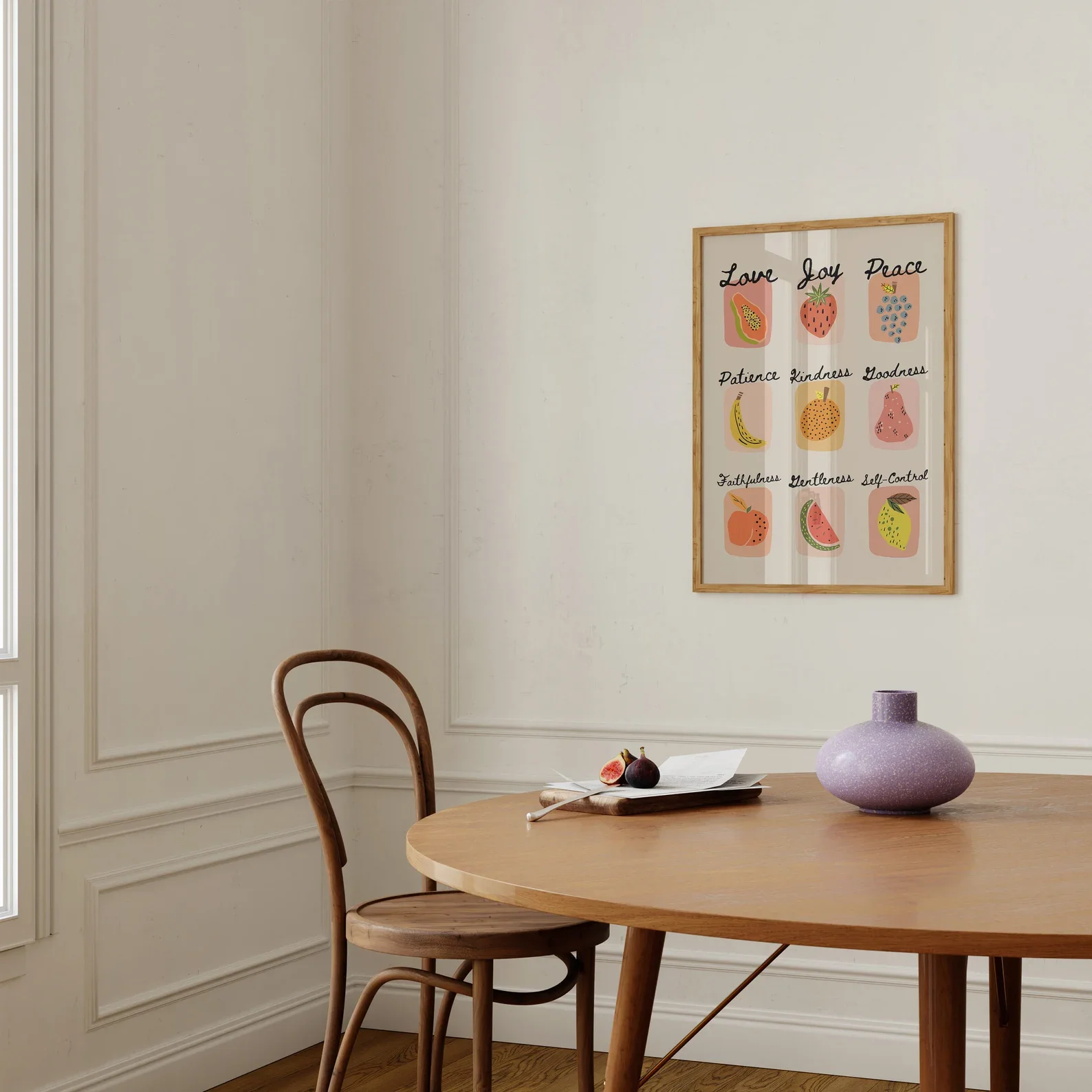 Cetakan Seni Buah Roh: Dekorasi Kristen Berwarna-warni untuk Dapur dan Ruang Makan, Cetakan Fisik Seni Dinding, Hadiah Cetakan Fisik