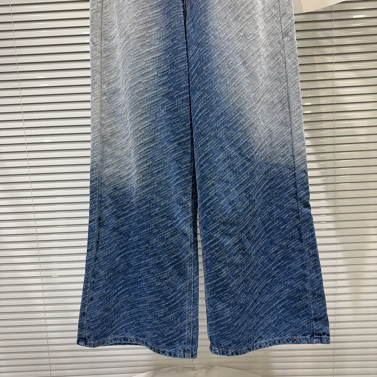 Denim Sets Dames 2025 Lente Zomer Nieuwe Zware Industrie Parel Kraal Tube Top + Geleidelijke Verandering Grijp Bloem Wijde Pijpen Jeans 2 stuks Set