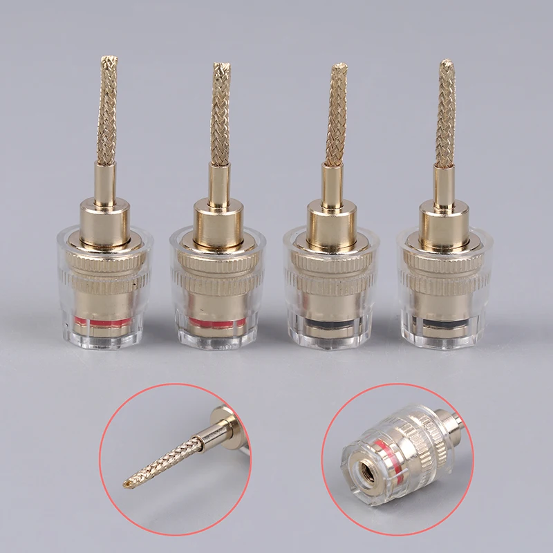 【2/4Pcs 4MM Banana Female To 2MM Pin Connector HIFI Cable Adapter Plug Braided Copper Wire For Audio Socket】