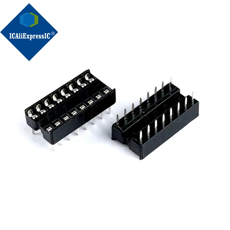 10piece IC socket integrated block in-line DIP single-chip microcomputer chip flat foot base sub 16P narrow