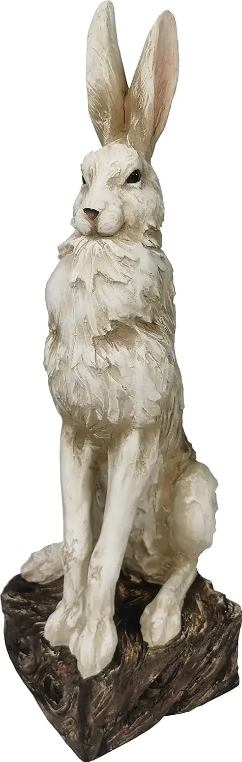 

Large Size Noble Sitting Rabbit Bunny Realistic Rabbit Happy Easter Bunny Magnesium Oxide Stone Sculpture Decorations for Indoor