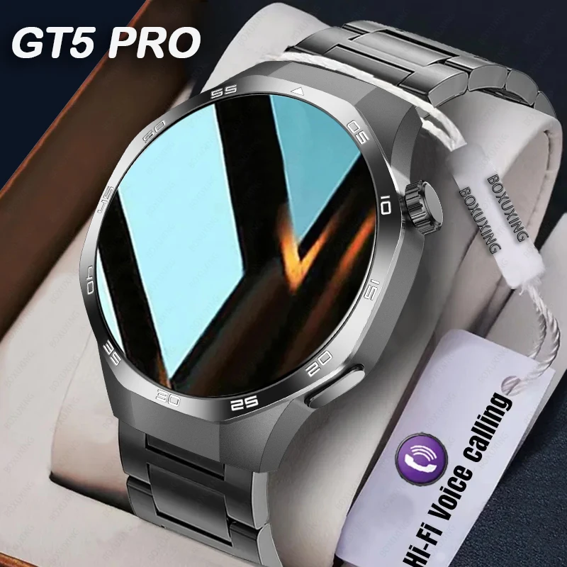 لهواوي Xiaomi GT5 Pro ساعة ذكية الرجال AMOLED HD شاشة GPS NFC معدل ضربات القلب بلوتوث دعوة IP68 مقاوم للماء SmartWatch 2025 جديد