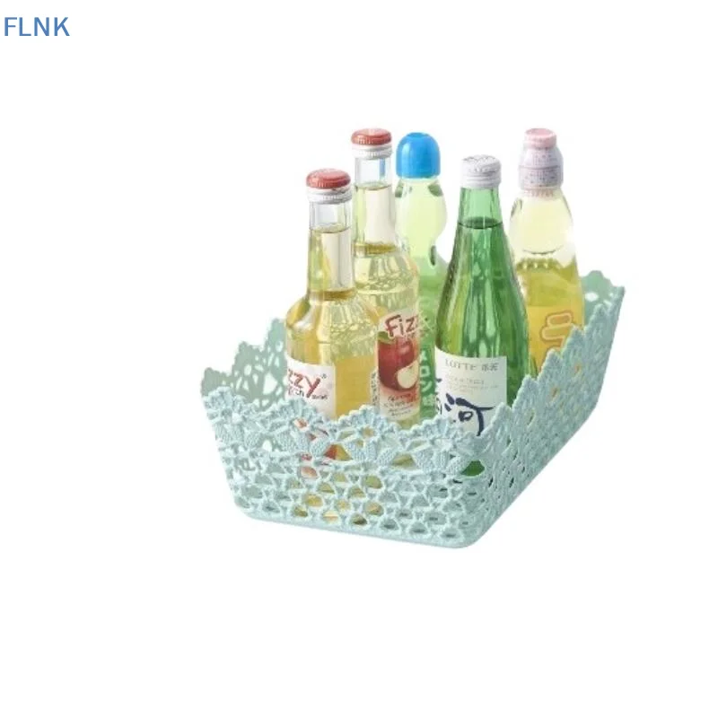 【KC】【FC】Large Size Hollow Plastic Storage Basket Rectangle Cosmetic Fruit Organizer Tray For Bedroom Kitchen Desktop Storage