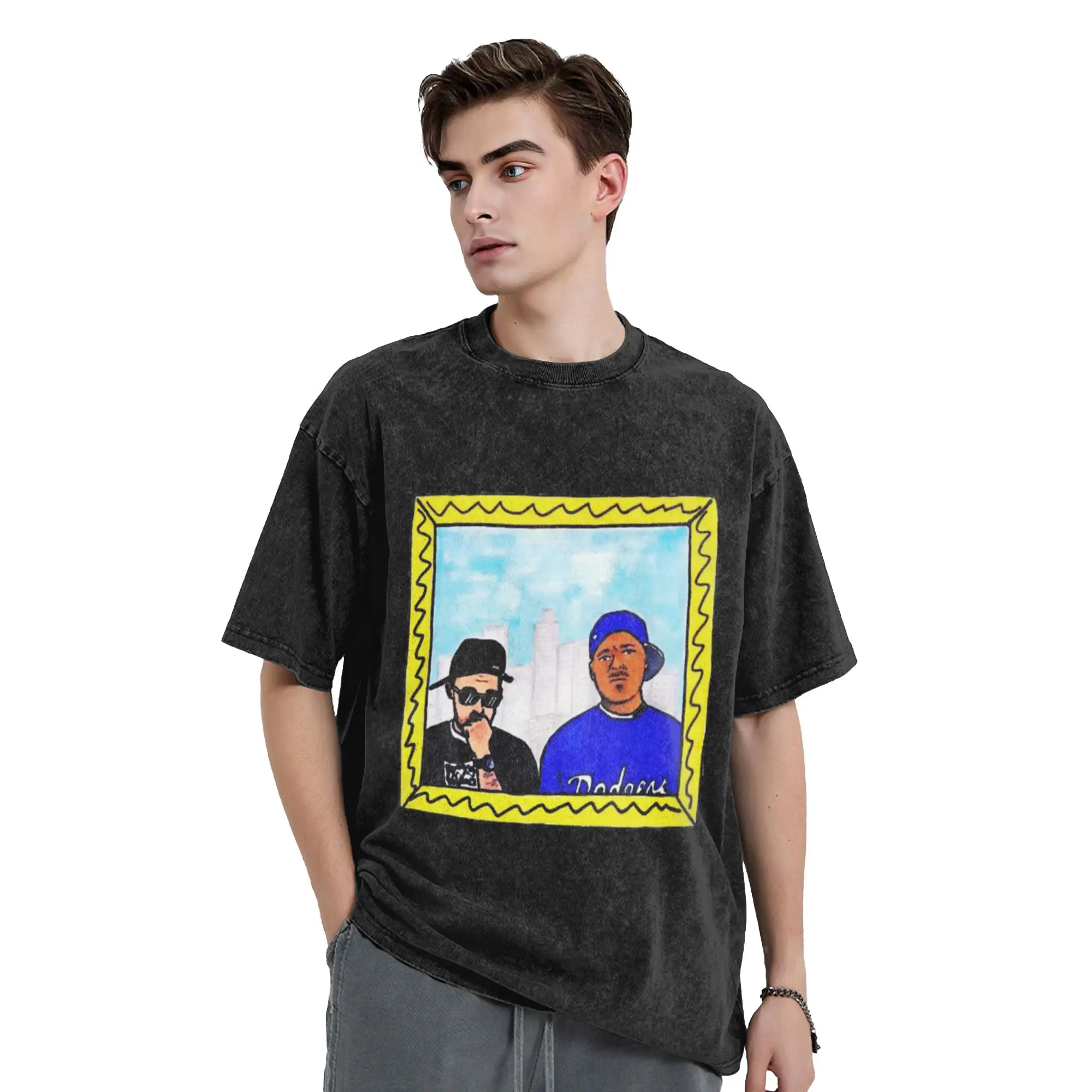 People Under The Stairs Classic Chic A T-Shirt Oversized Short Sleeve Men's Women's Cotton Tees Tops