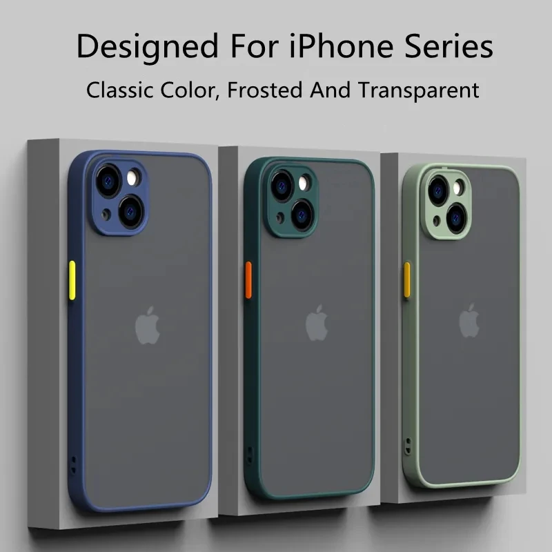Luxury Matte Phone Case for iPhone 15 14 13 12 11 Pro Max Mini Soft Silicone Shockproof Case for iPhone XS MAX X XR 7 8 Plus SE