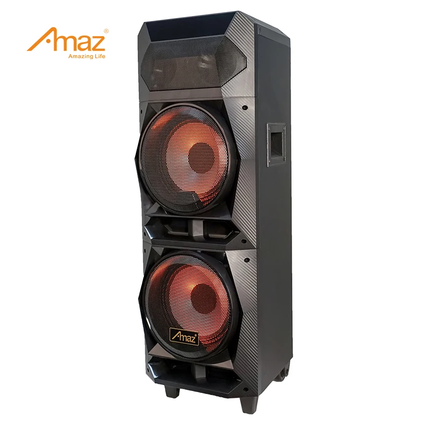China Wholesale Double 8 Inch Portable Audio System Professional Audio Party Speaker With LED Light