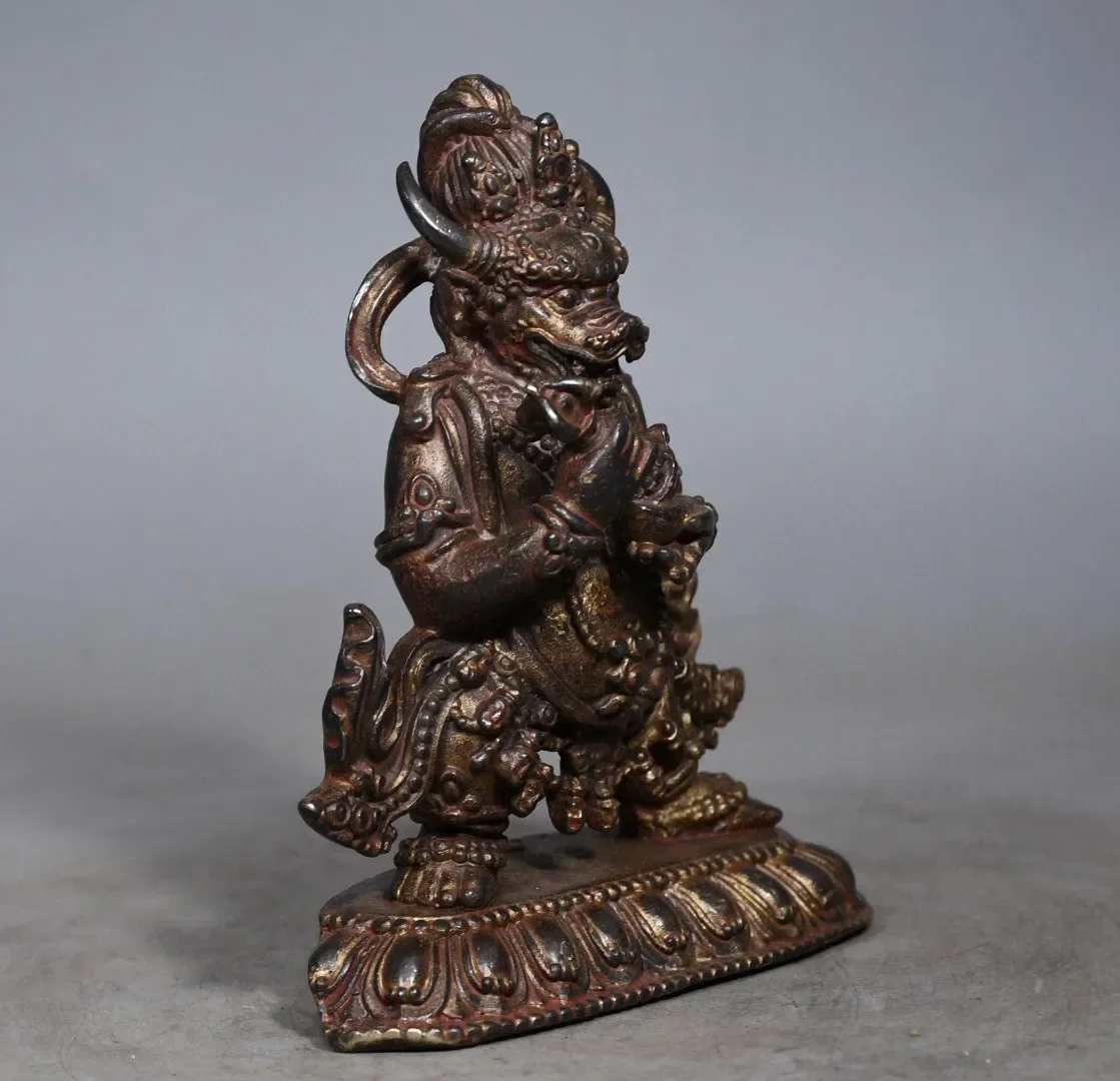 Fengshui Chinese Old Vintage Collectible Brass Handwork Yamantaka Buddha Statue