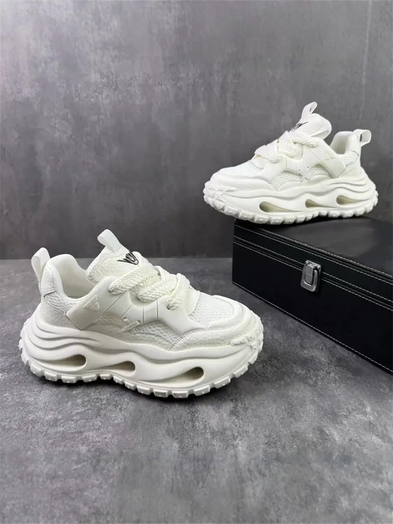 Men's Sporty Dad Shoes with Inner Heightening Thick Bottom Anti-Slip Casual Shoes Fashionable Trendy Brand 2026 New Autumn Co...