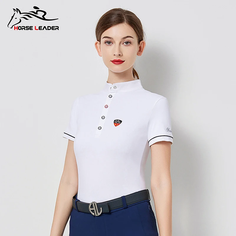 Kaos Berkuda Wanita Cepat Kering, Atasan Lengan Pendek Penyerap Keringat untuk Aktivitas Berkuda Musim Panas