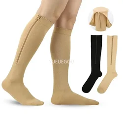 Zipper Compression Socks for Women Men Open Toe Support Stockings Pain Relief Varicose Veins Edema Sports Recovery
