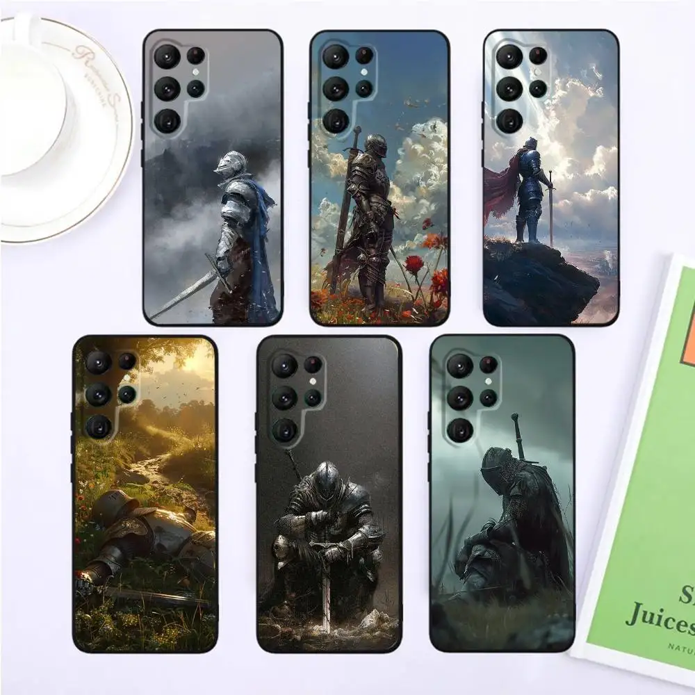 

Medieval Knight Phone Case For Samsung S25,S24,S23,22,21,Ultra,Pro,S10,S30Plus,20lite Black Cover