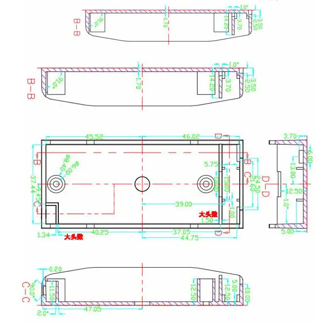 Free Shipping 2PCS/Lot RFID Plastic Door Access Enclosure LED Electronics Box Plastic Sensor Instrument Housing Case 102x46x21mm