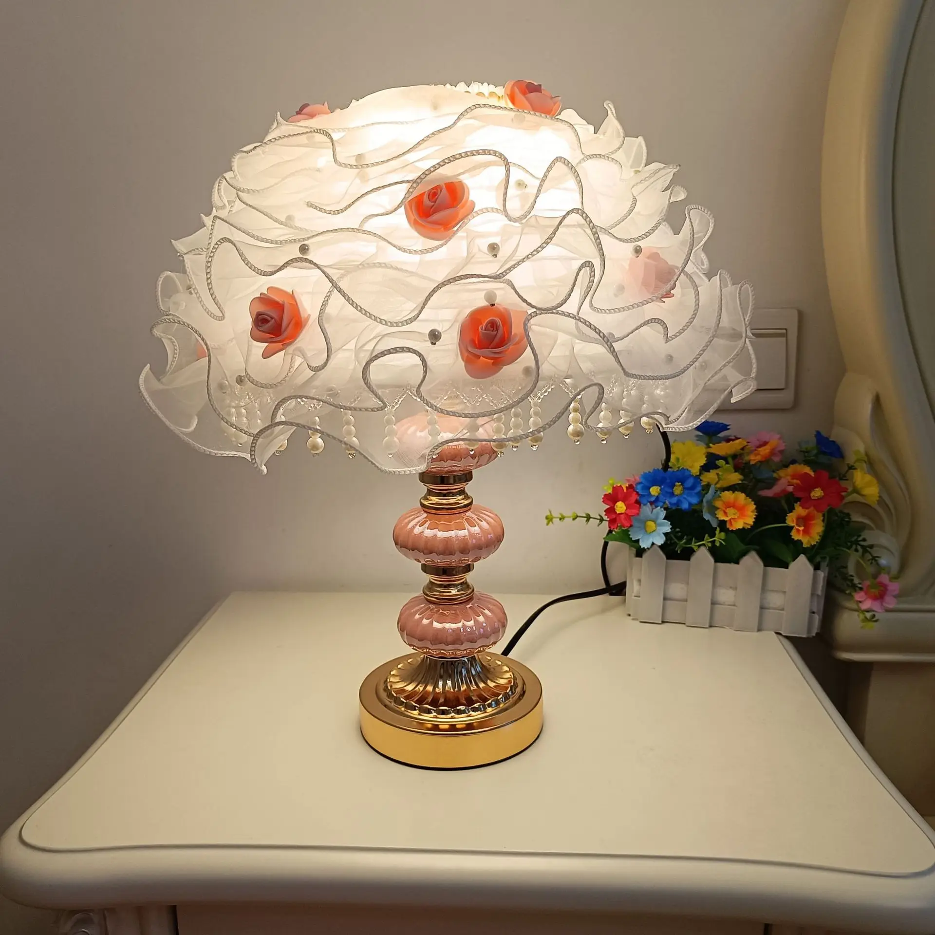 Nice Creative Gauze Lampshade Table Lamps Romantic Atmosphere Night Lights