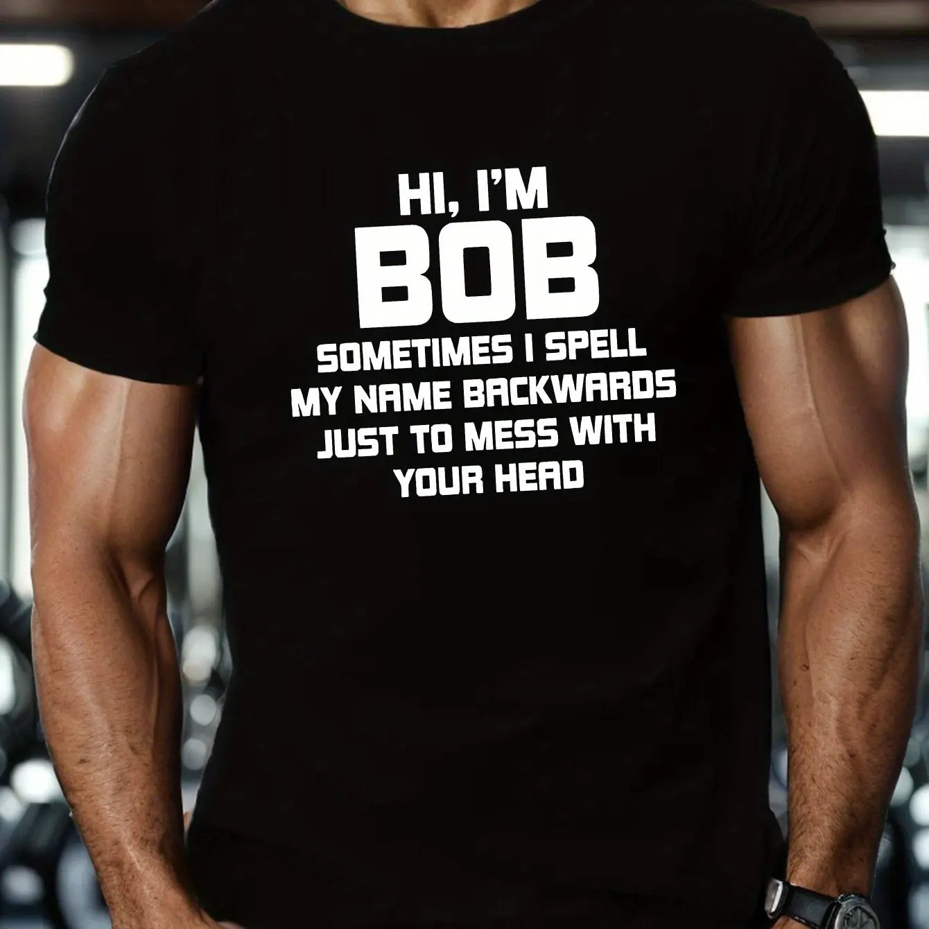 

Мужская футболка с круглым вырезом «Боб» с коротким рукавом, свободная посадка, универсальные повседневные летние футболки большого размера с графическим рисунком