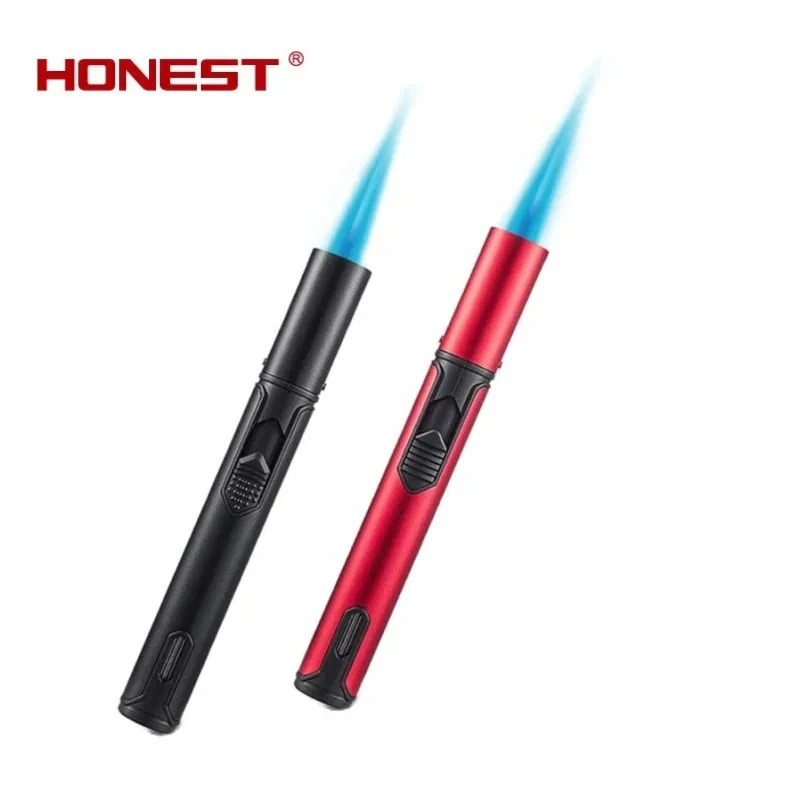 New HONEST Metal Windproof Lighter Butane Jet Flame Lighter Cigarette Cigar Accessories Kitchen Cooking BBQ Outdoor Gadgets