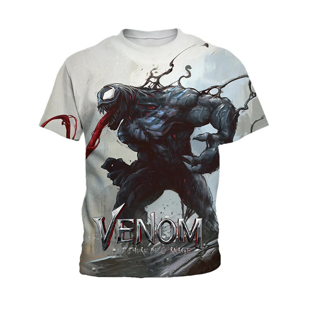 

Miniso Мужская 3D футболка Venom с принтом симбиотического элемента, летняя, с круглым вырезом, короткими рукавами, свободная и дышащая