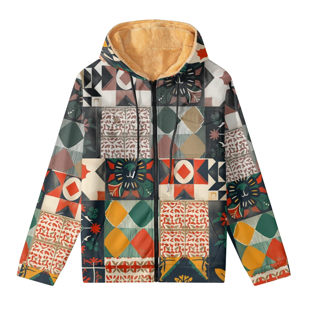 2024 New Men\'s Winter Cotton Robe Warm and Casual Multi Color Printed Warm Body Fearless of Cold