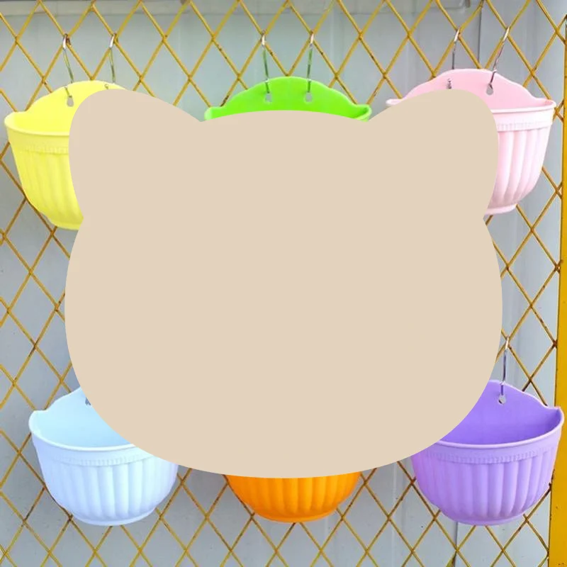 Wall Mount Semicircular Flower Pot Colorful Hanging DIY Plant Rack For Home Garden Balcony Indoor Outdoor Decoration Gift