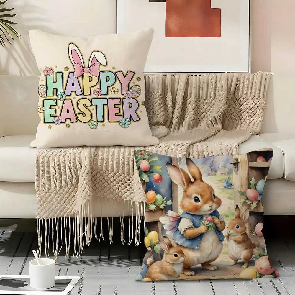 Easter Bunny Pillow Case Pillowcase, Double-sided Printed, Sofa Cushion, Bedroom Headboard Pillow