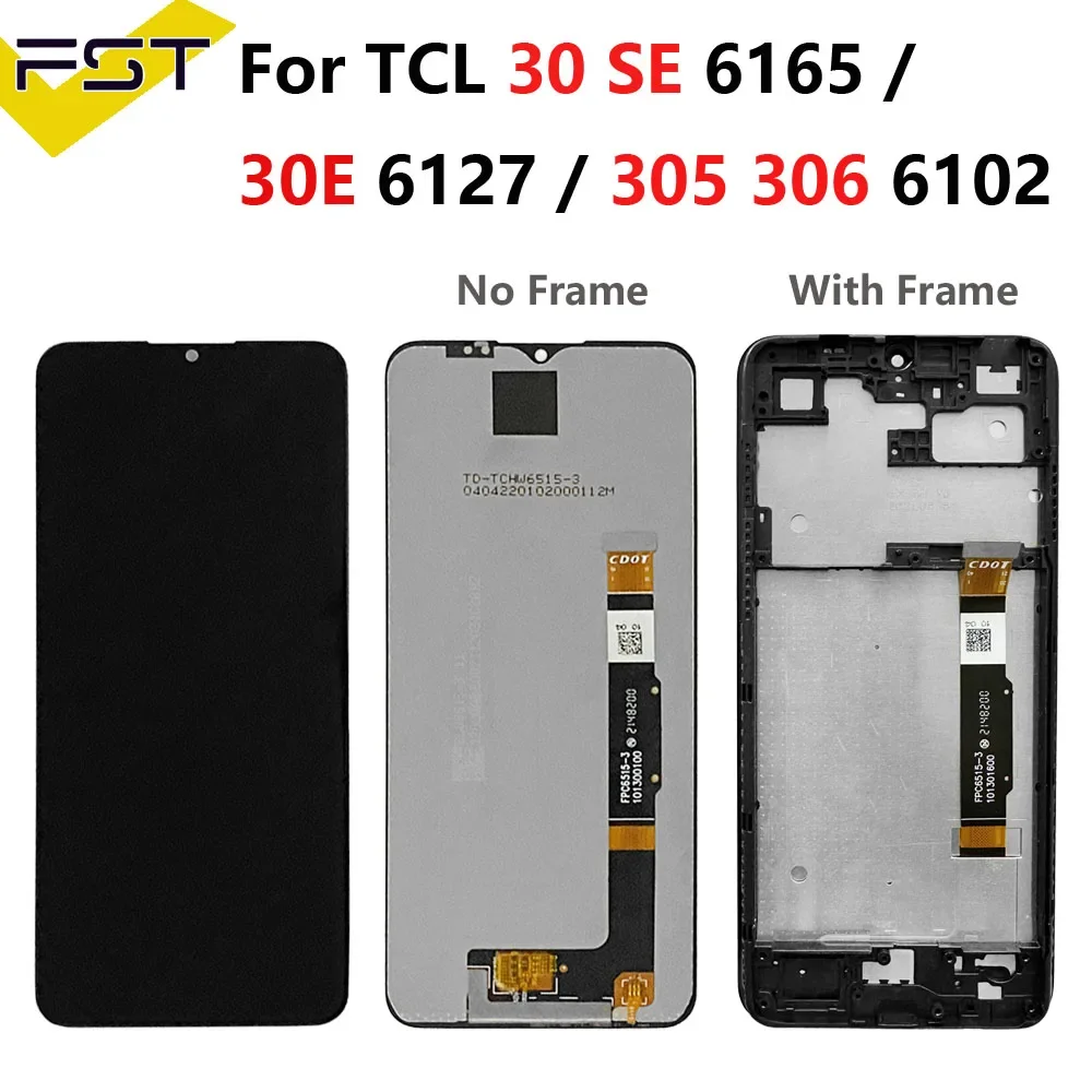 

Original For TCL 30 SE 30SE LCD 6165H 6165A 6165A1 Display Touch Screen Digitizer For TCL 30E 6127A 6127I 305 306 6102H 6102D