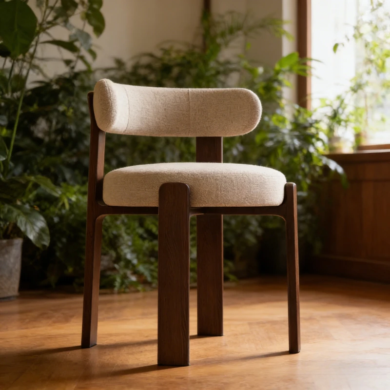 Medieval Style Solid Wood Dining Chair Scandinavian Premium Feeling Upholstered Chairs Muebles Comedor Furniture Cafeteria