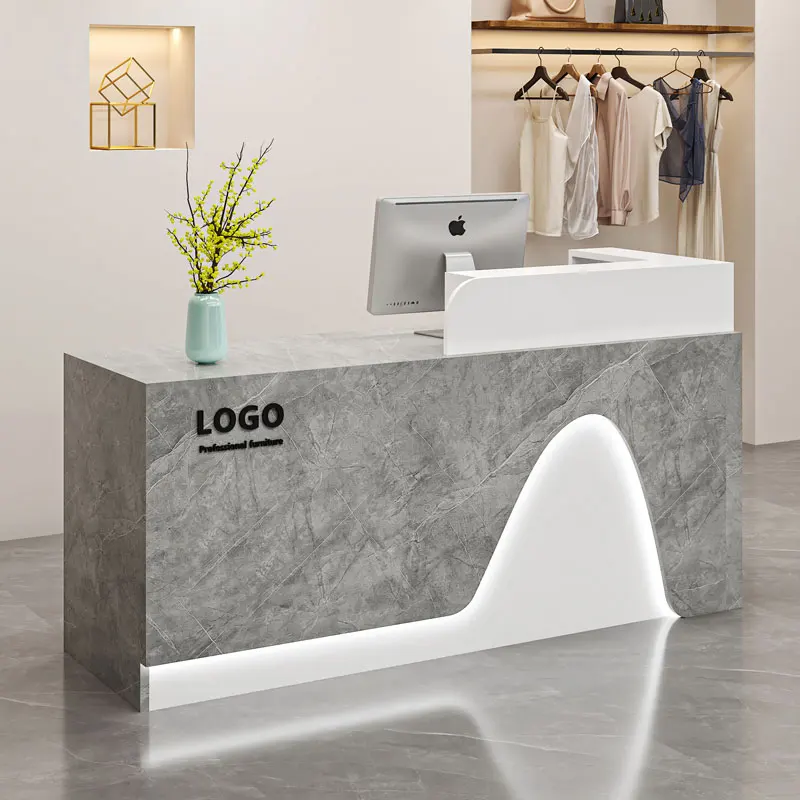 Customized Versatile Reception Desk Exquisite Glamour Trendy  Reception Desks European Simple Theke Empfang Office Furniture