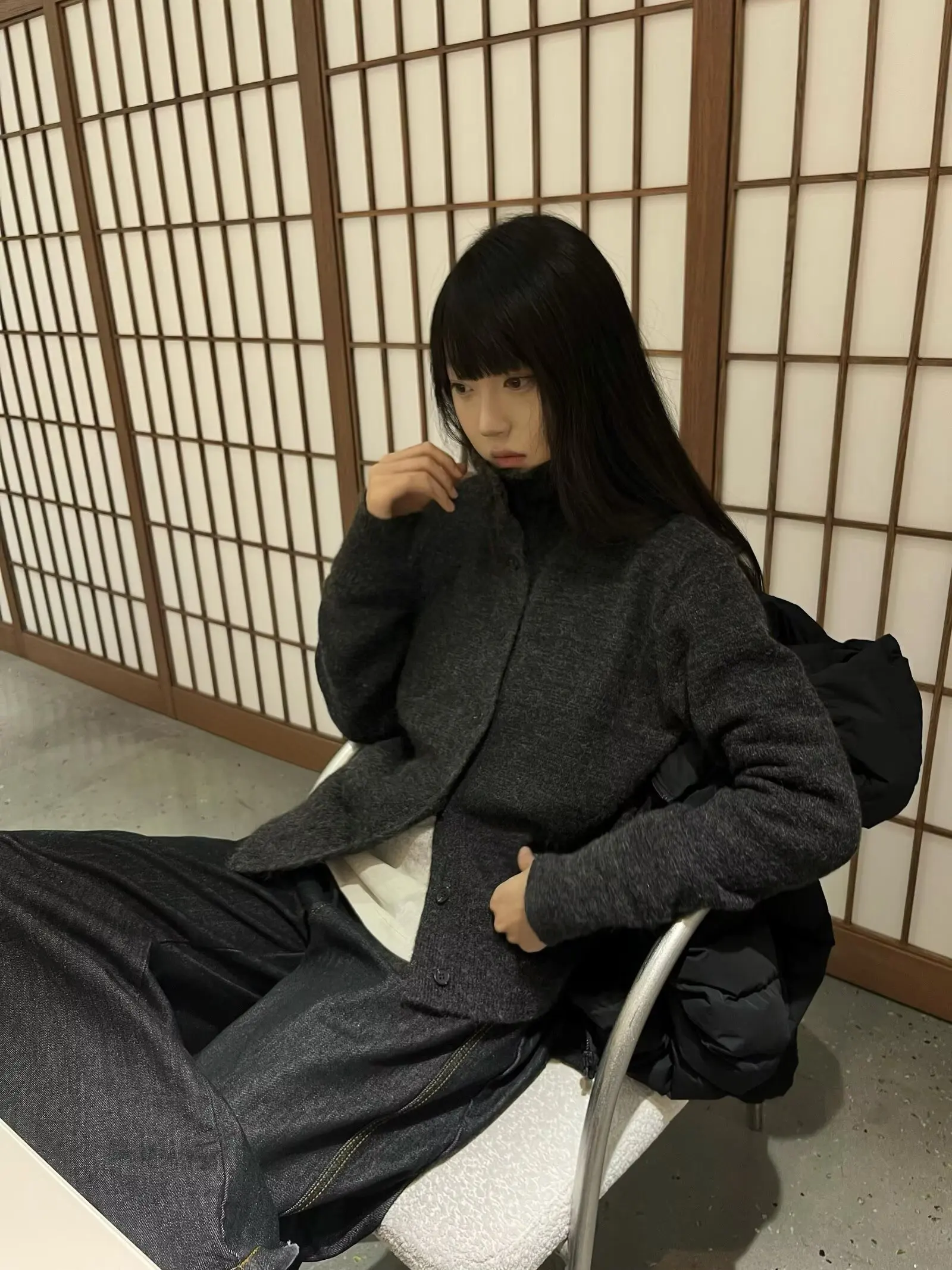 

Autumn New Sle Men's Knitted Long Hair Sweater f High Collar Loose Fit Vintage Button Long Coat Casual Comfortable Knitwear