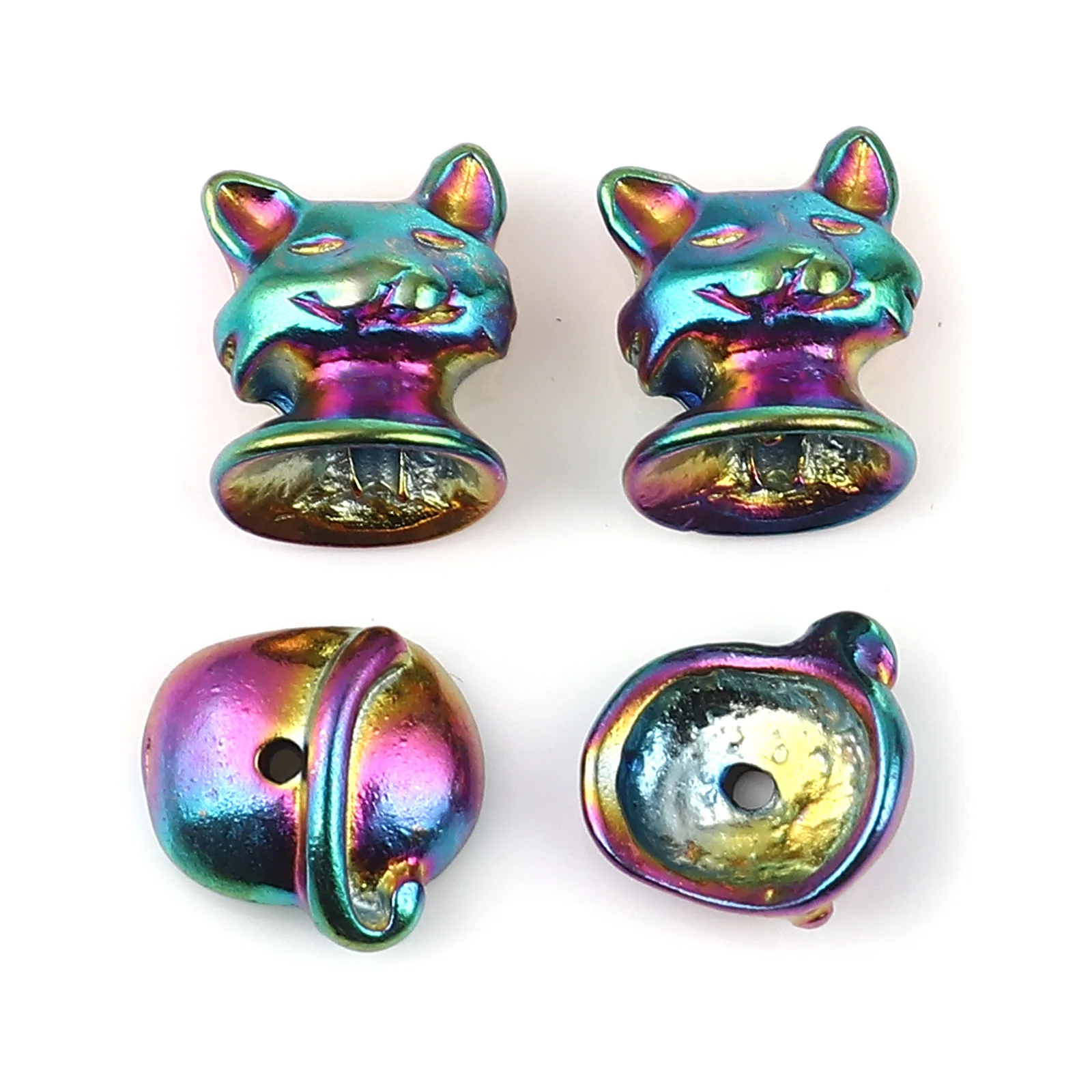 8SEASONS colore argento teiera Cat Frog Dog Charm Bead Caps Set per risultati gioielli fai da te 2022 Trend 19x15mm