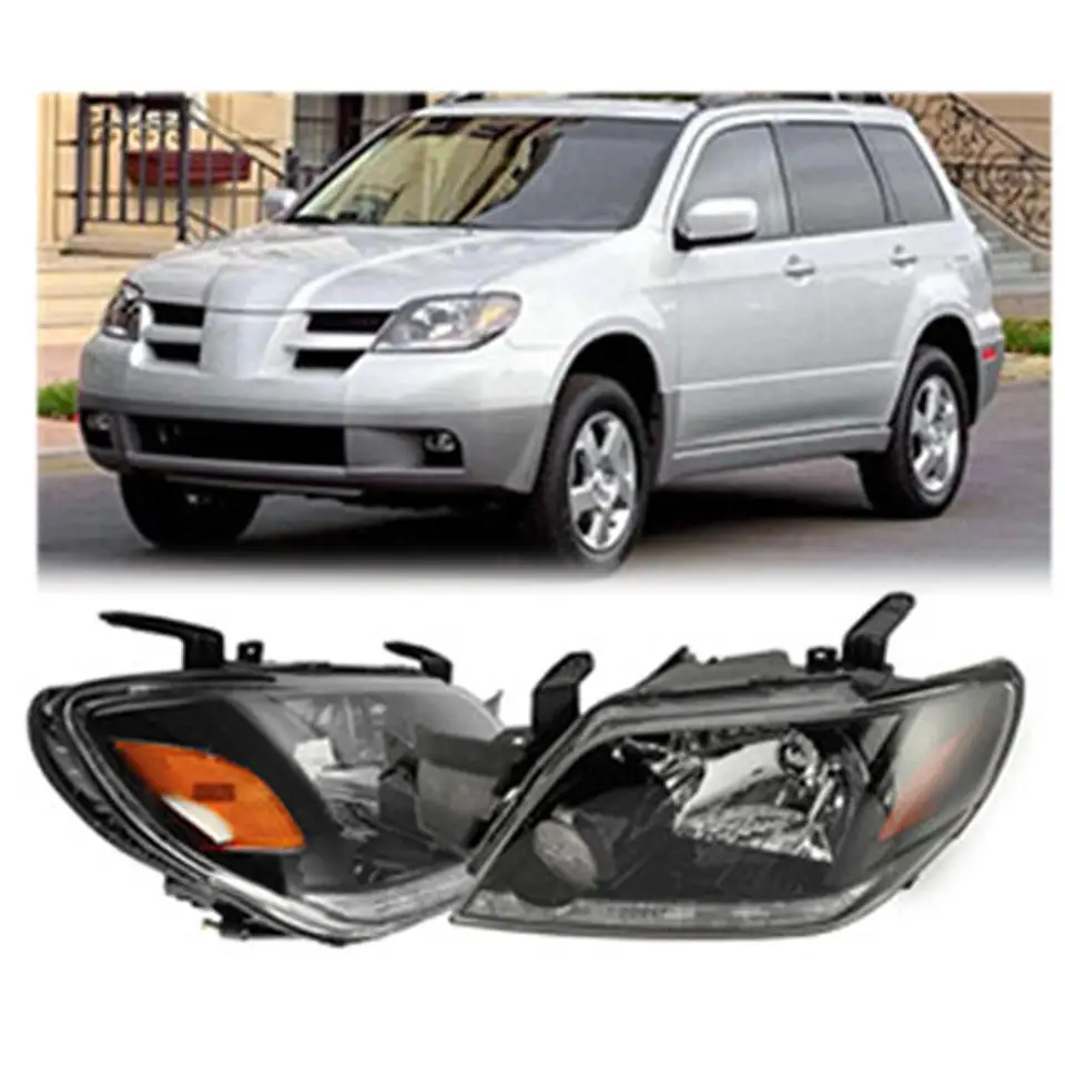 1pcs car bumper headlamp For Mitsubishi outlander headlight 2003~2005y accessories head lamp for Mitsubishi outlander fog light