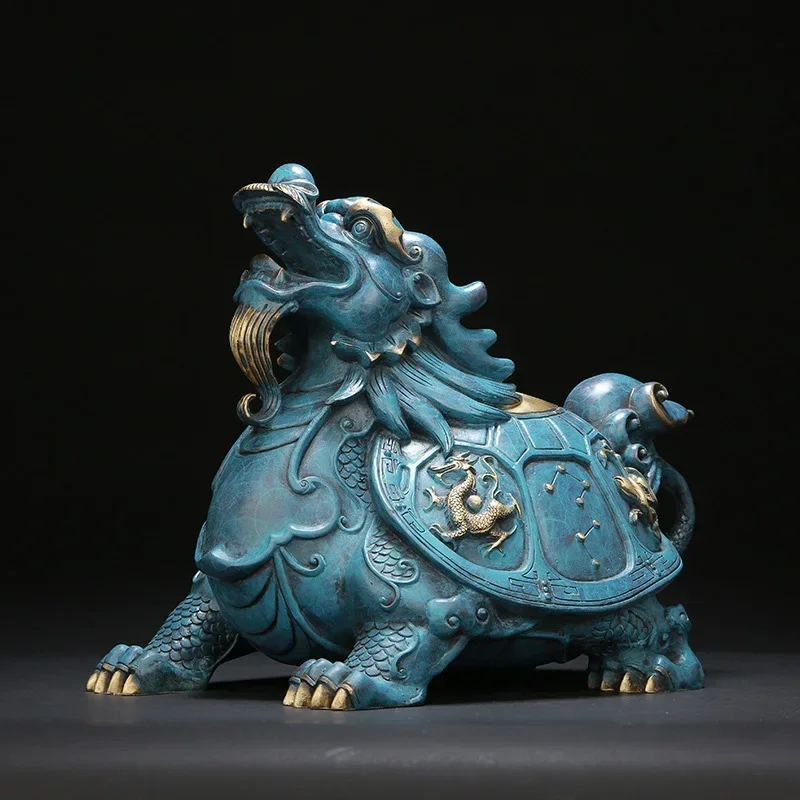 

Pure copper auspicious beast dragon tortoise statue Chinese Lucky Decorations High-end home living room decoration accessories