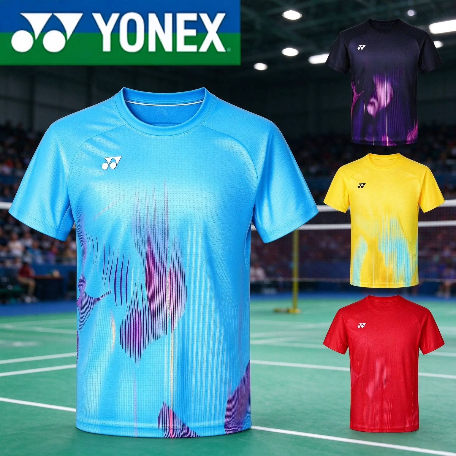 YONEX Short Sleeved Neutral Quick Drying Sports Training Suit, Sweat Absorbing Badminton Tournament Suit T-shirt