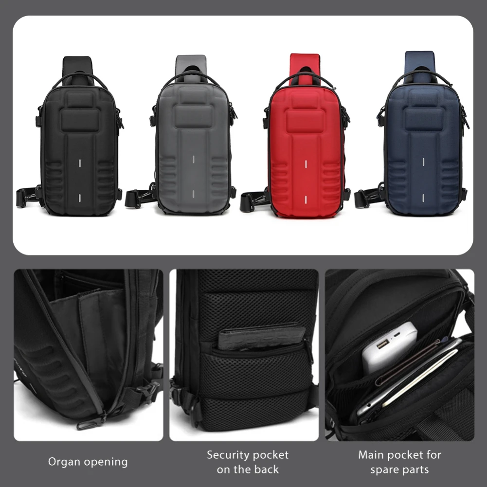 Hard Shell Chest Bags Sling Backpack Small Travel Hiking Daypack Cycling Bags Shoulder Strap Waterproof