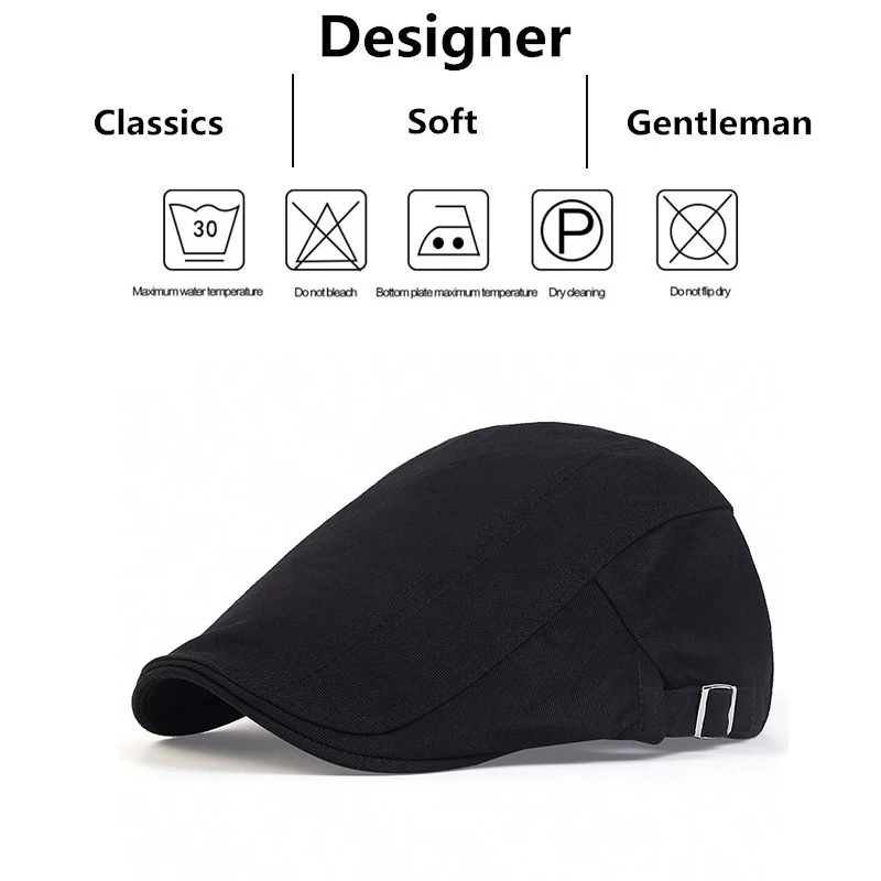 Men Light Board Solid Color Newsboy Caps British Painters Hats Spring and Summer Adjustable Flat Cap Hip Hop Berets