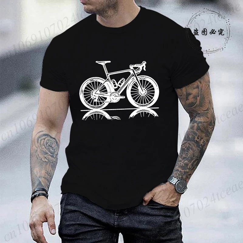 Rennrad-Symbol-Grafik Fahrrad-T-Shirts für Herren, Vintage-Radsport-Print-T-Shirts, Freizeitoberteile für Radfahrer, Geschenk für Mountainbike-Liebhaber – Detail 6