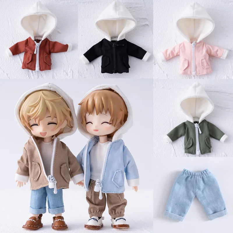 New Ob11 Doll clothes Obitsu11 Zipper Hood coat，Casual pants，for Gsc, Ymy Body, Ufdoll, P9, 1/12bjd dolls Accessories