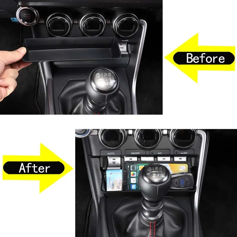 For Subaru BRZ 2022 For Toyota 86 2022 ABS Black Car Central Control Storage Box Multifunctional Phone Tray Car Accessories